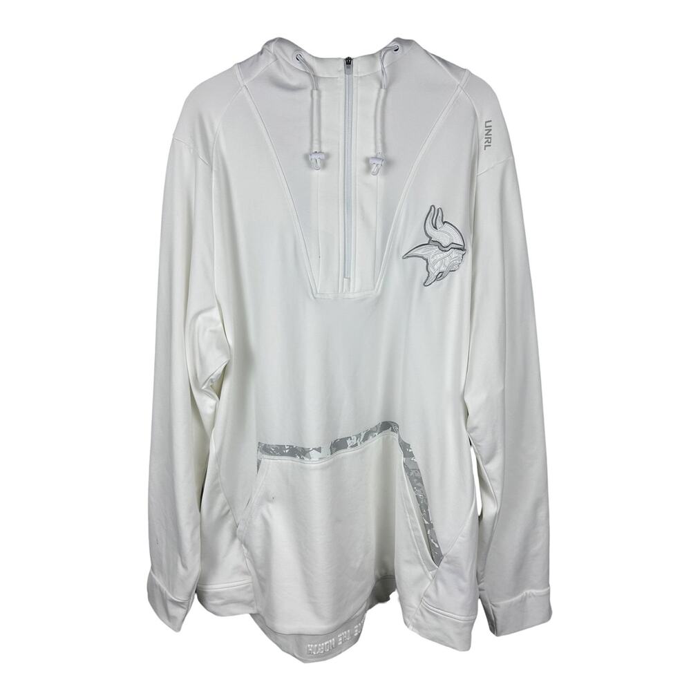 UNRL x Minnesota Vikings 2023 White Out Crossover Hoodie Mens XXL - Picture 2 of 5
